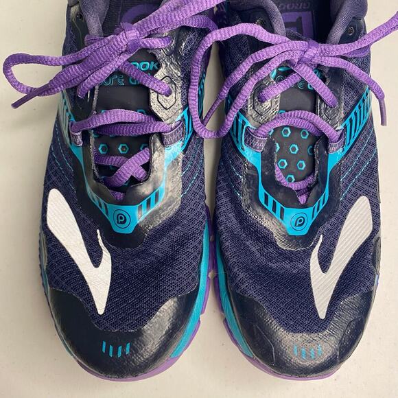 Women's Brooks Pure Grit 5 Trail Running Shoes Purple Black Size 8.5 Hiking - Picture 4 of 16